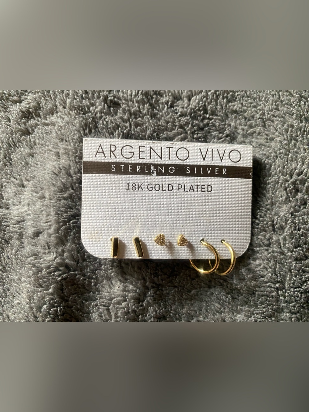 Argento Vivo 18K Gold Plated Mixed Earring Set of 3